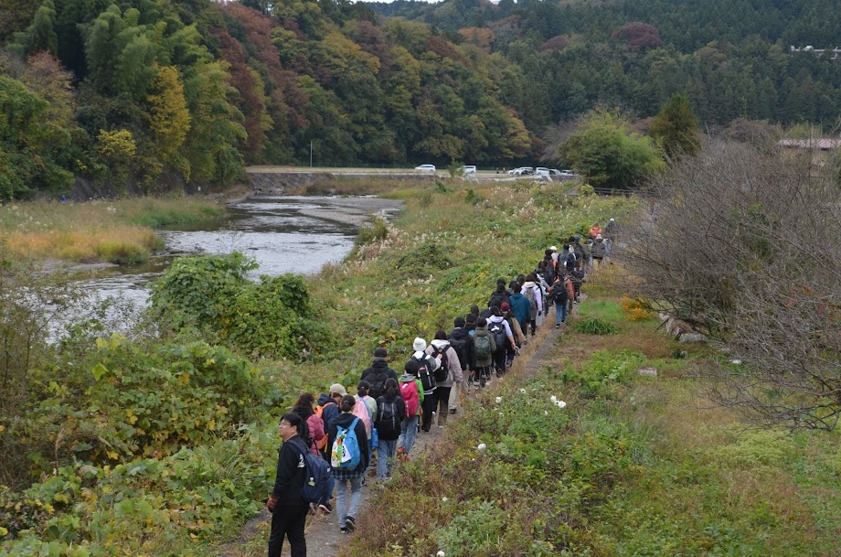 紅葉の中、青少健主催のウォークラリーが実施の写真